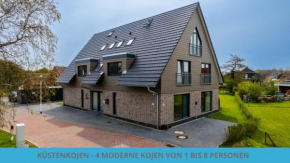Küstenkojen mit 4 Ferienwohnungen für 1 bis 8 Pers mit diversen Schlafzimmern, Garten oder Balkon